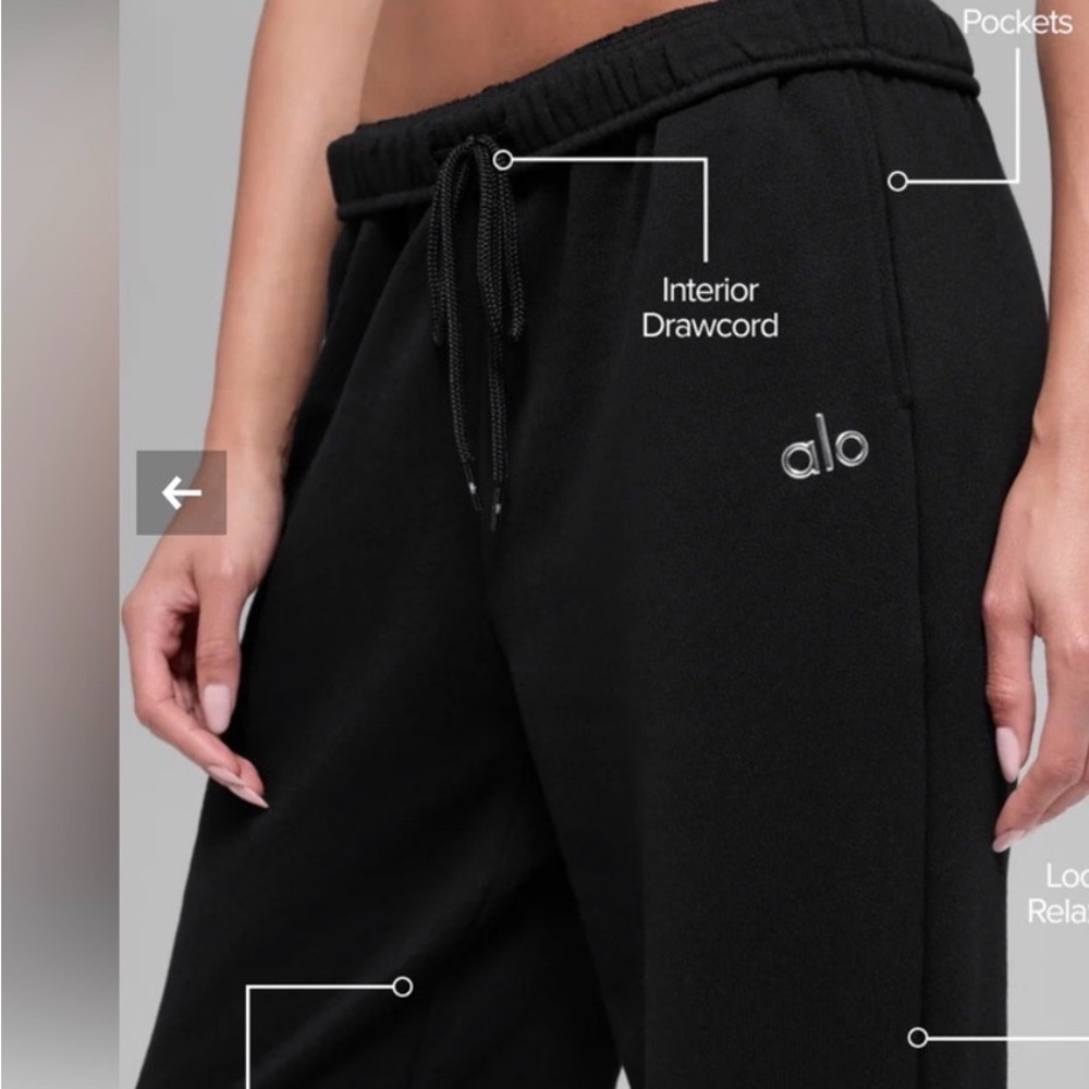 ALO Yoga Women's Black Sweatpants - Picture 3 of 7